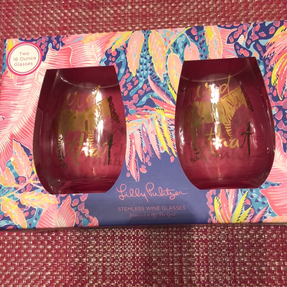 New Lilly Pulitzer wine glasses.